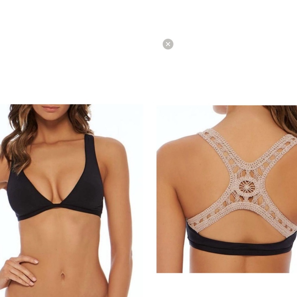 I*space Evie Crochet Bikini Top Navy Size Medium NWOT